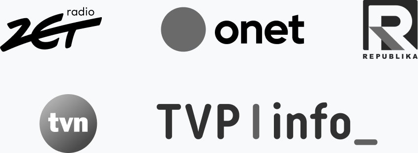 Radio ZET, Onet, TVN, TVP Info, TV Republika
